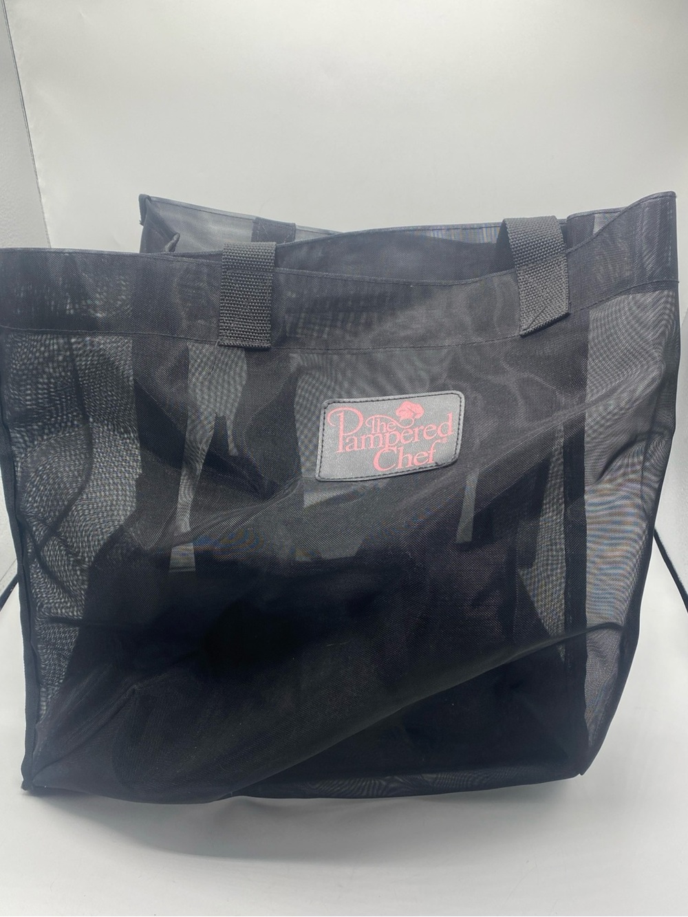 The Pampered Chef Consultant Foldable Reusable Bag Mesh Dividers Large Black